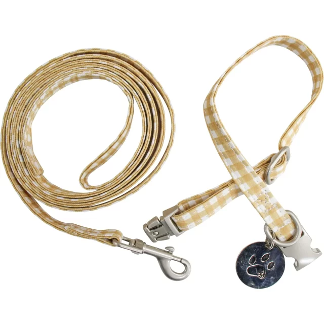 Collar & Lead Set Sml Toffee