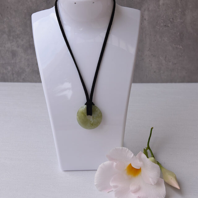 Ladies Gift Moss Agate Donut Necklace Jewellery