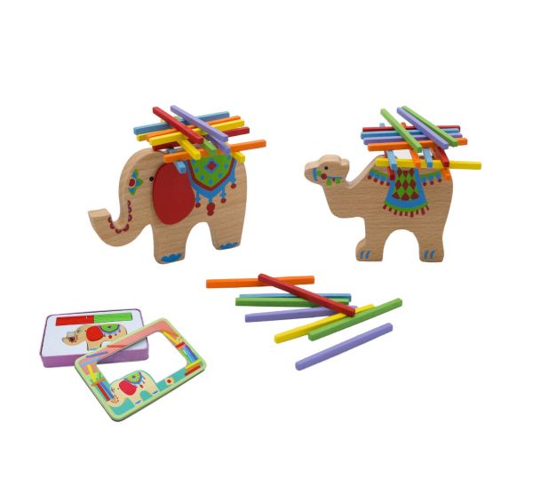 Wooden Elephant & Camel Stacking Game