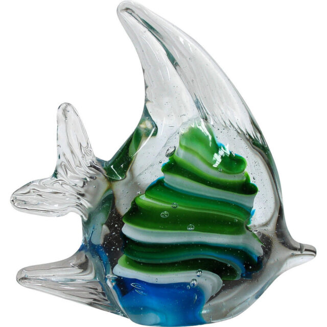 Blue & Green Strip Glass Fish