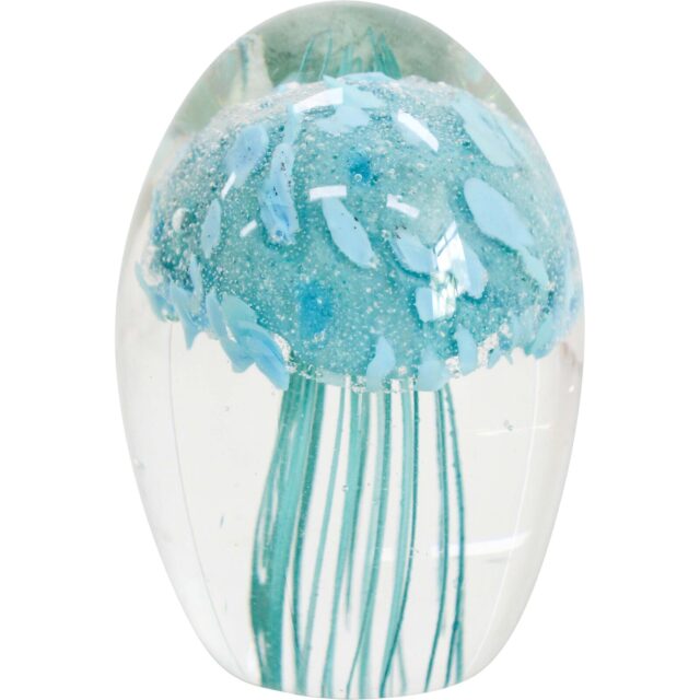 Blue Jelly Fish Glass Paper Weight