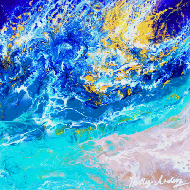 Ocean Wave With Dazzling Sunlight Original Acrylic Art Canvas