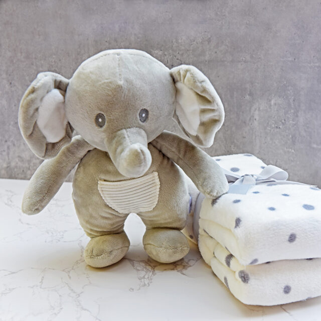 Elephant Plush Toy With Blanket Gift For Babies